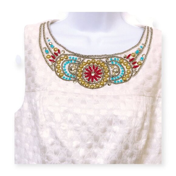 Laundry by Shelli Segal White Jeweled Sheath Dress - Picture 4 of 9